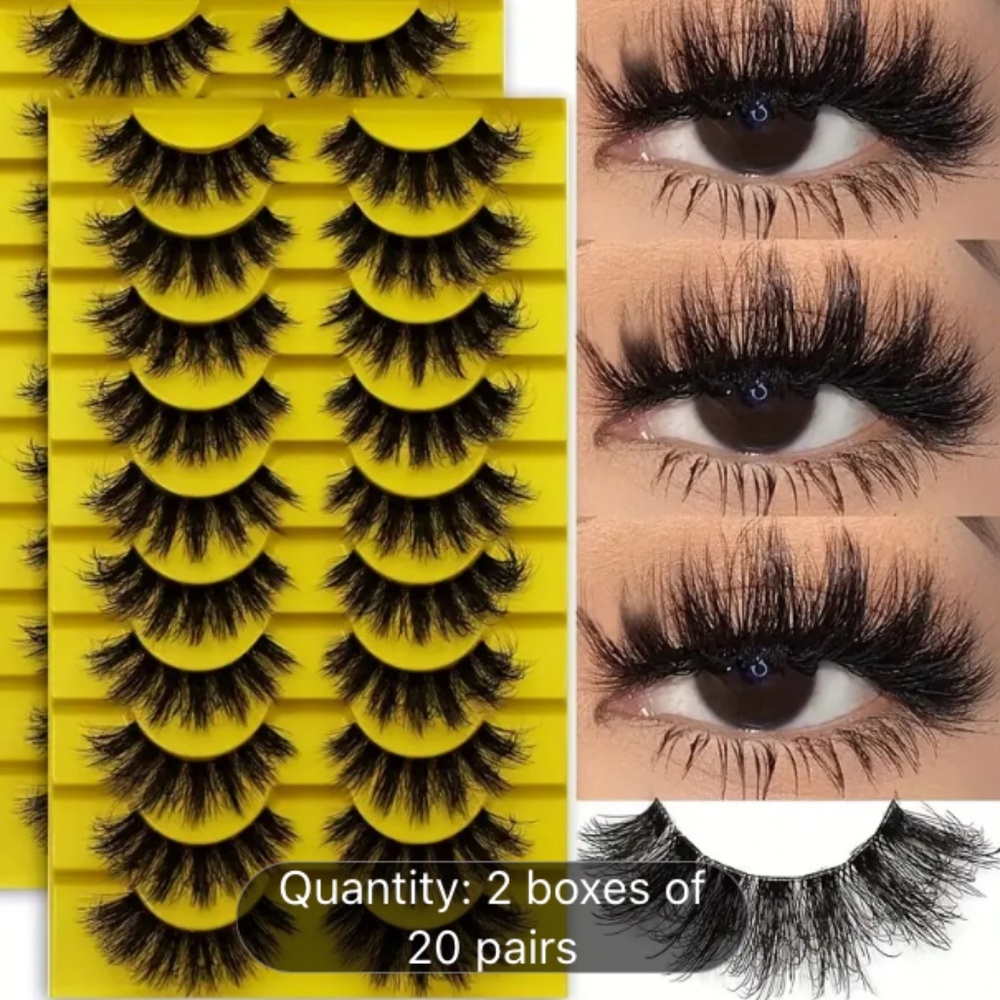 20 pairs Fierce and Flawless bold fluffy eyelashes